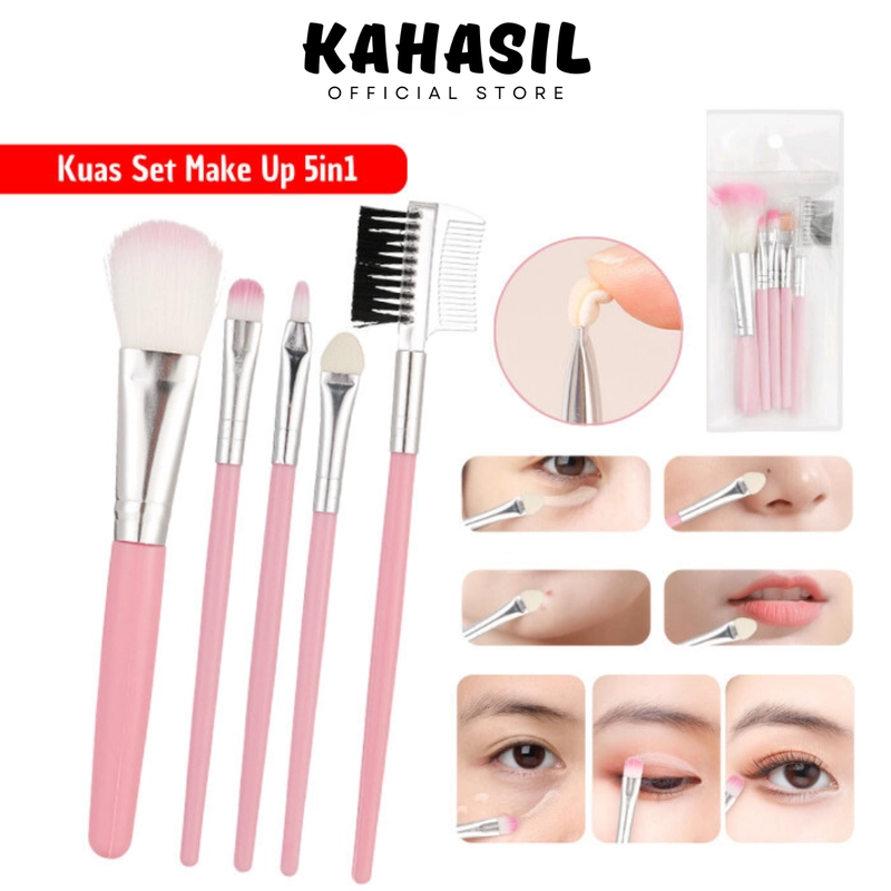 Product image KAHASIL - Kuas Brush Make Up Kosmetik Alat Kecantikan Lembut Tebal 5in1 KH004 all variant all variant